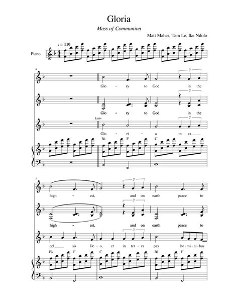 kwong pro 124 0 Download Please rate this score 3 more votes to show rating Uploaded on Jun 13, 2019 This score appears in Mass of Communion, Matt Maher, Ike Ndolo, Tam Le (set) Online music lessons Improve your skills as a musician with our online courses. . Mass of communion gloria pdf